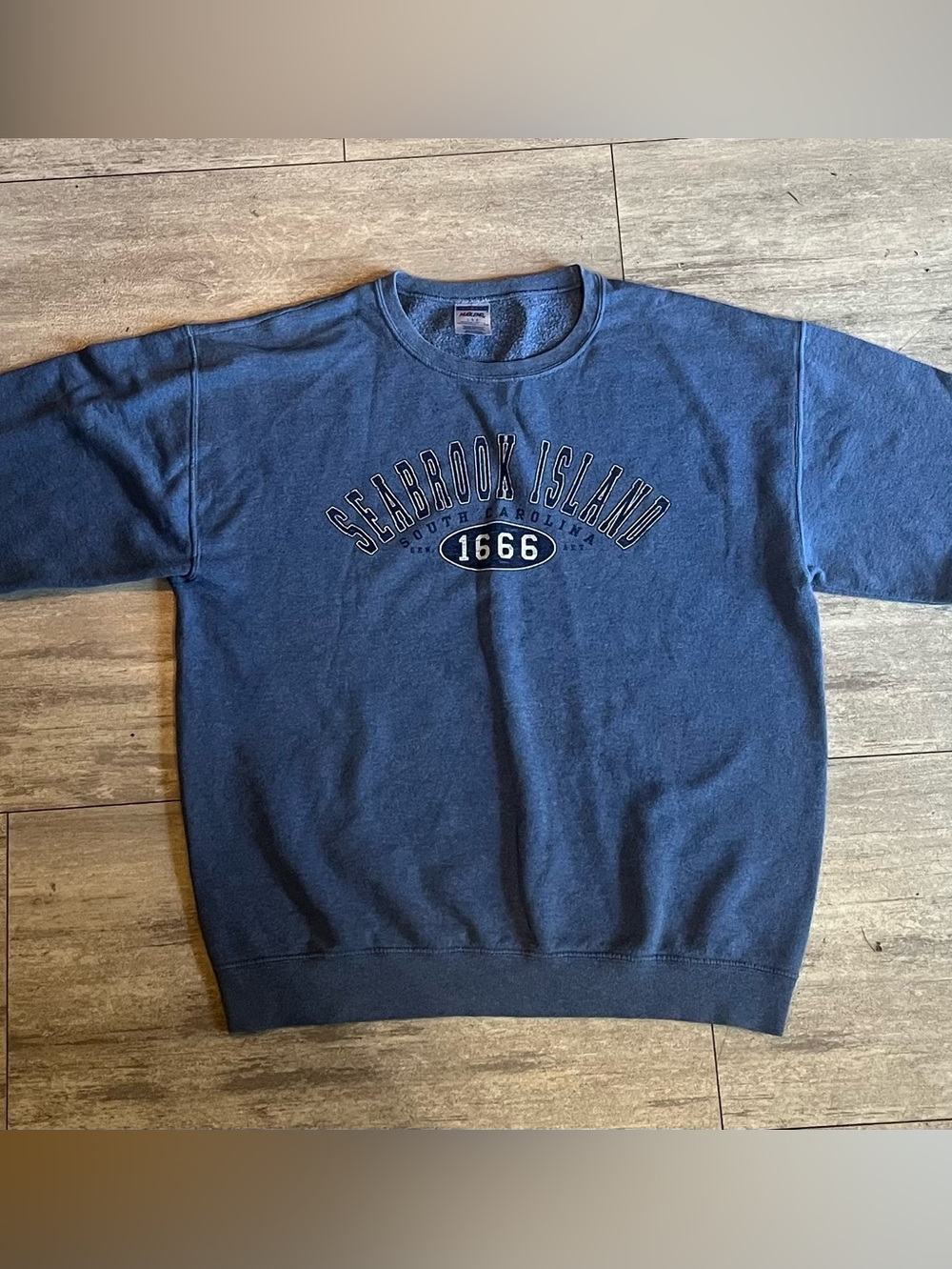 Seabrook Island S.C. Jerzees Crewneck Sweatshirt with Chest Graphic, Large